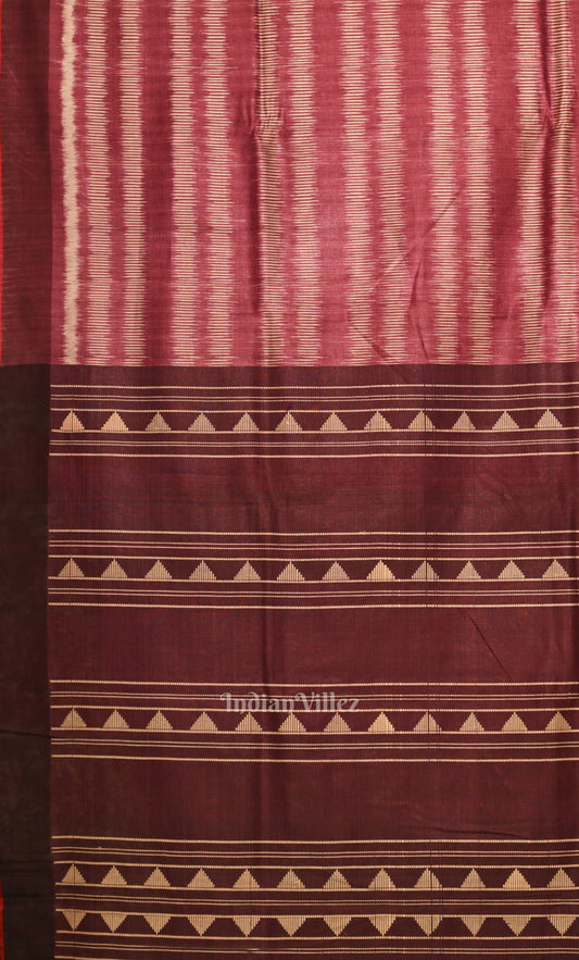 Maroon Coffee Gopalpur Tussar Silk Saree