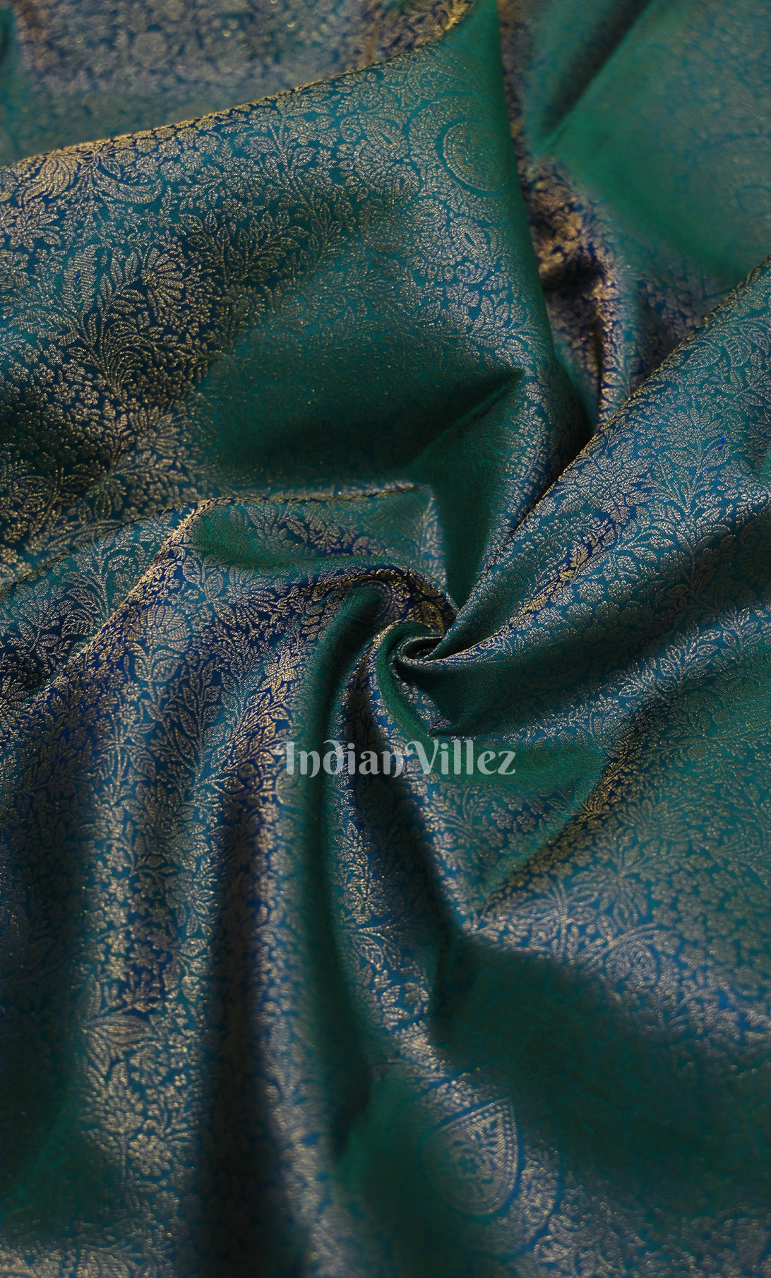 Classy Light Blue Purple Floral Brocade Pure Kanjivaram Silk Saree 