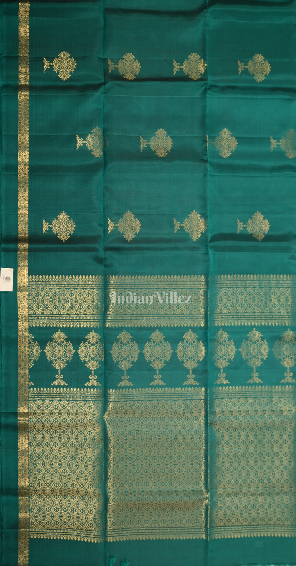 Rama Green Golden Pure Kanjivaram Soft Silk Saree 