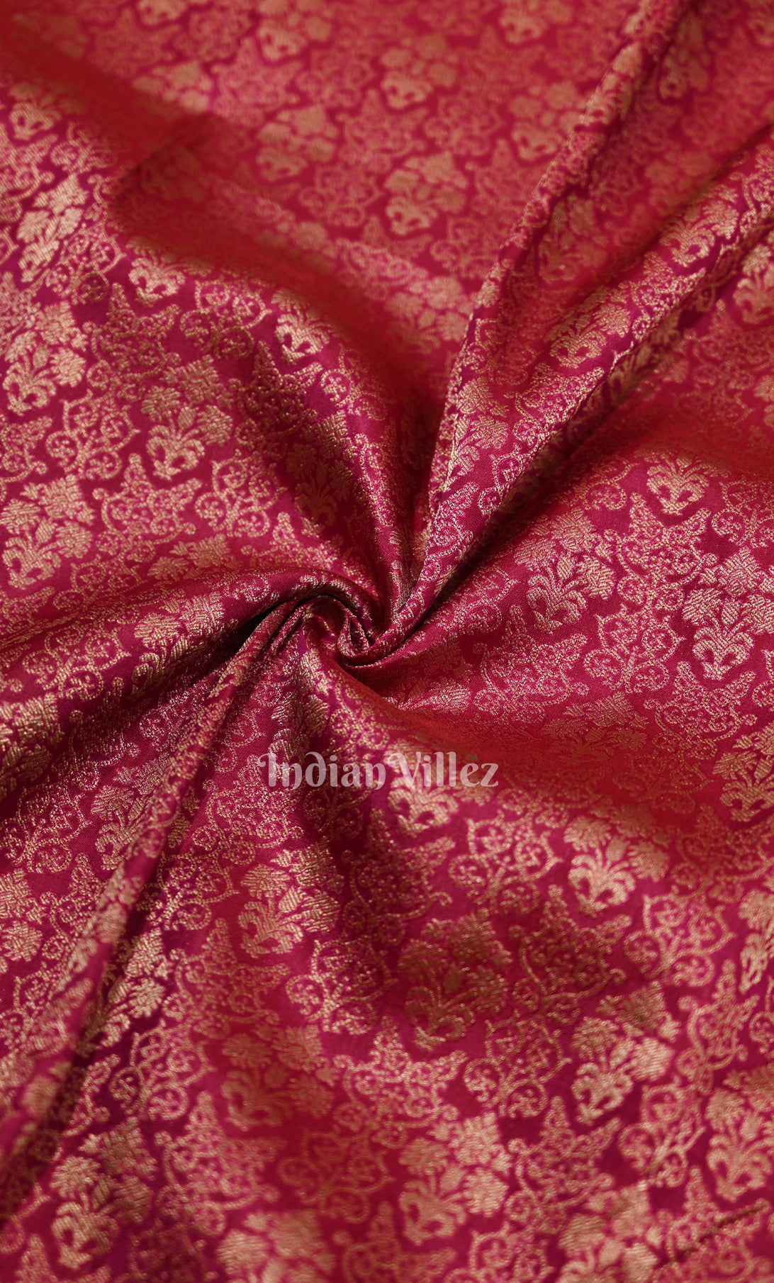  Bridal Magenta Pink Floral Brocade Pure Kanjivaram Silk Saree 