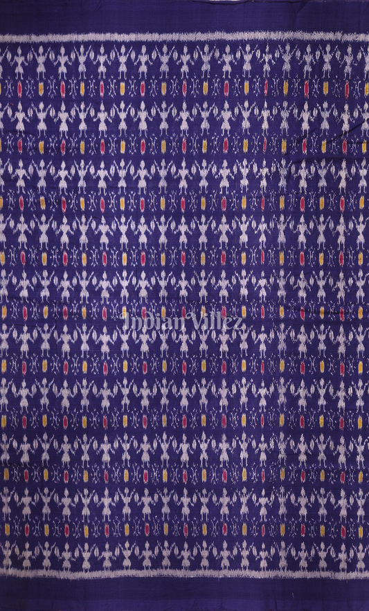 Blue Tribal Theme Odisha Ikat Sambalpuri Cotton Fabric 
