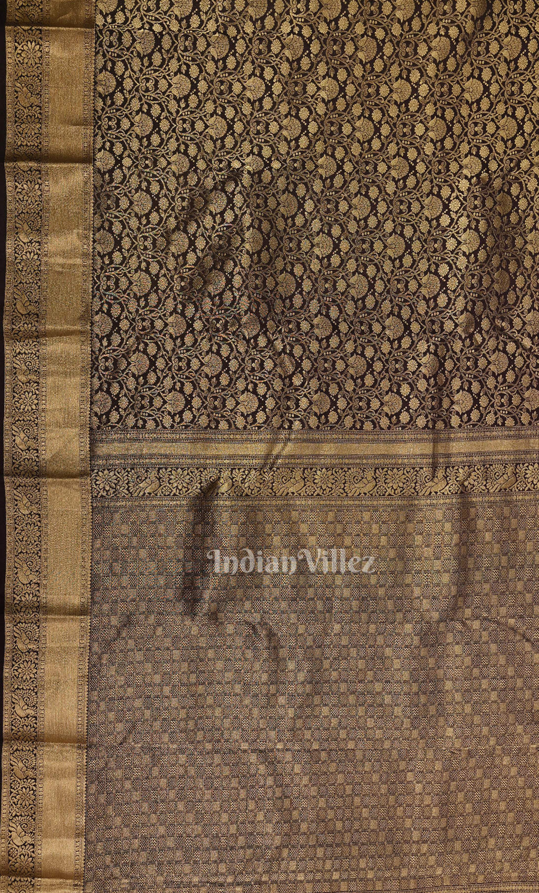 Black Brocade Pure Kanjivaram Silk Saree 