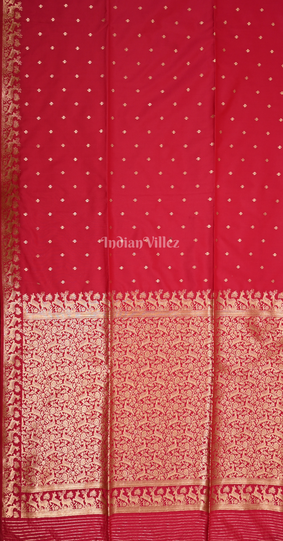 Exclusive Red Buti Design Pure Mashru Satin Silk Banarasi Saree