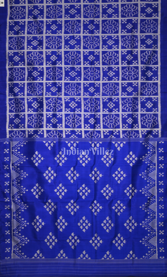 Royal Blue Odisha Ikat Contemporary Designer Silk Saree