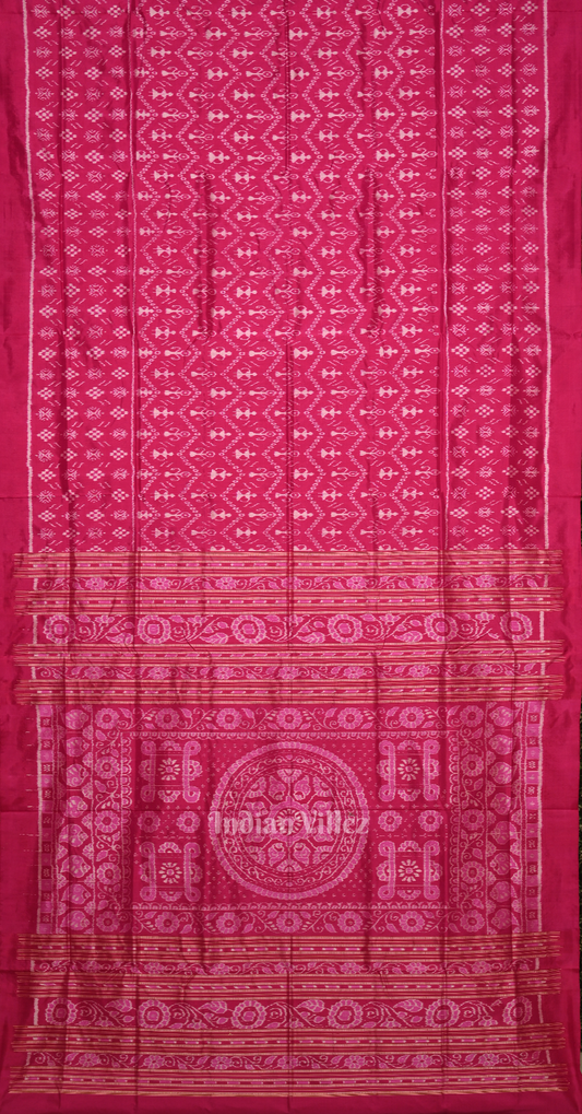 Rani Pink House Triblas Odisha Ikat Contemporary Designer Silk Saree