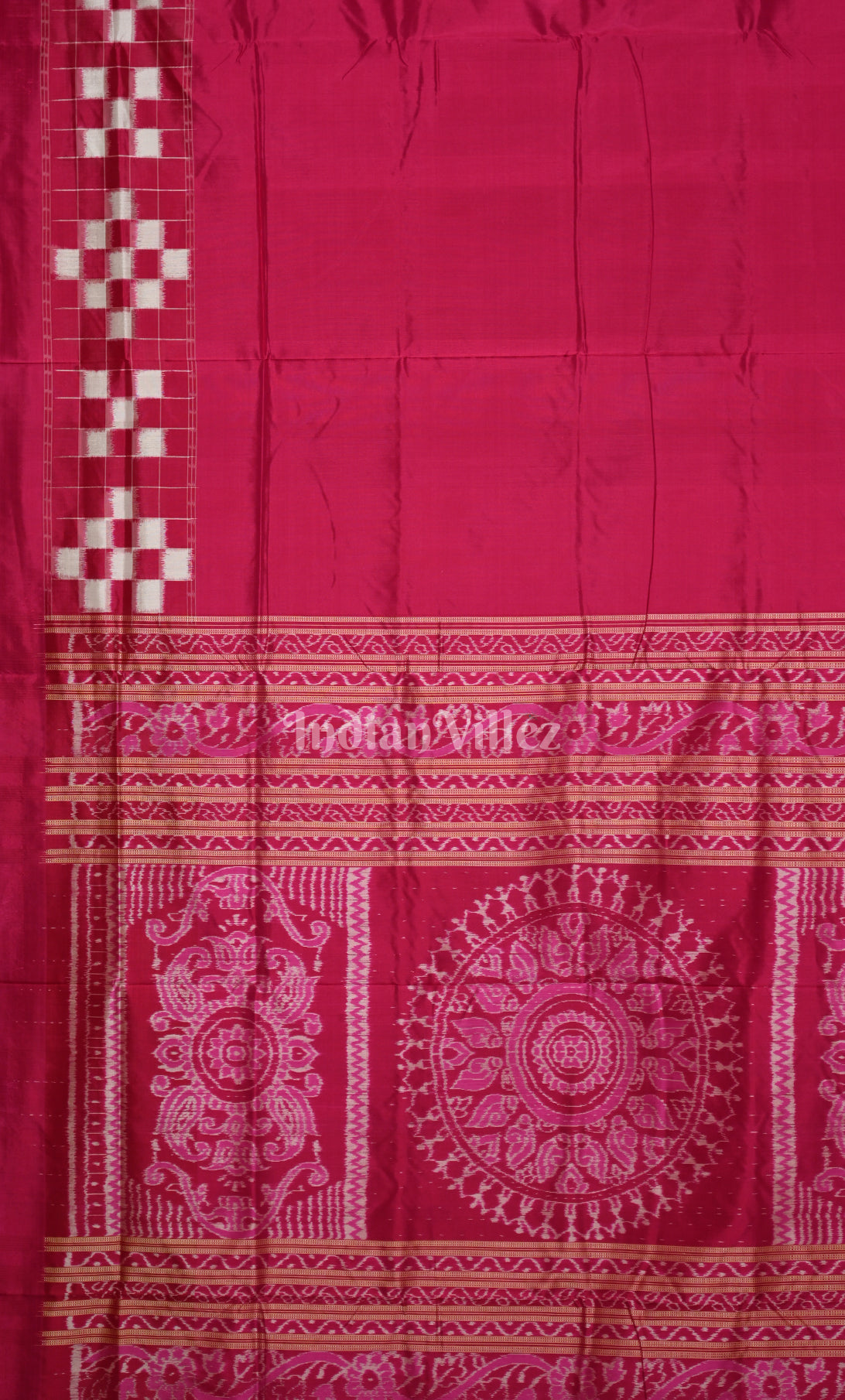 Red Pasapali Double Border Contemporary Designer Silk Saree 