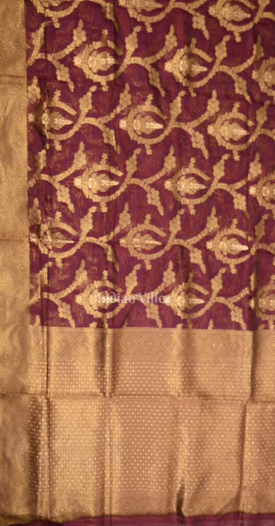 Purple Dual Tone Weaving Organza Saree With Blouse Piece