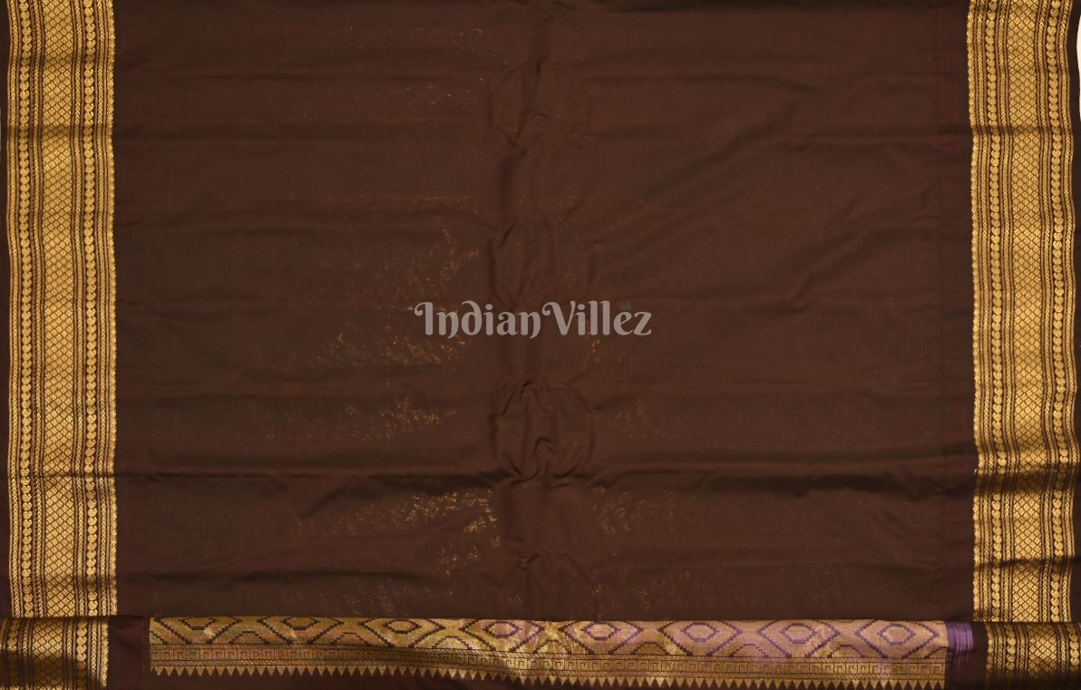 Cream Coffee Butta Design Pure Gadwal Silk Saree 