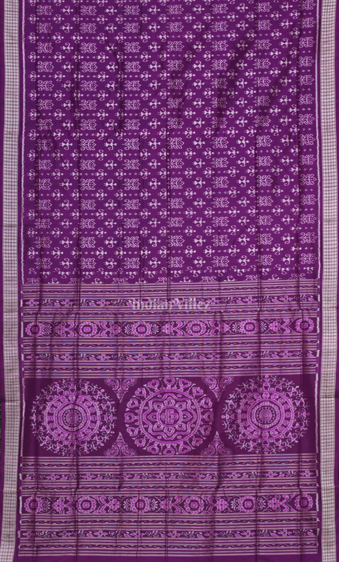 Purple Tribal Theme Odisha Ikat Sambalpuri Silk Saree