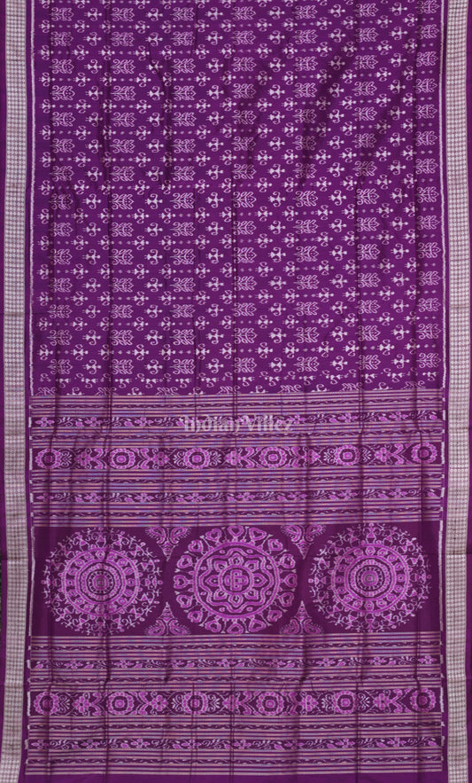 Purple Tribal Theme Odisha Ikat Sambalpuri Silk Saree