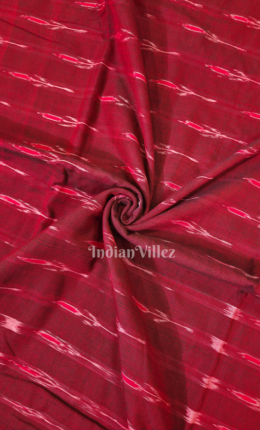 Maroon Mayur Chandrika Sambalpuri Ikat Cotton Fabric 