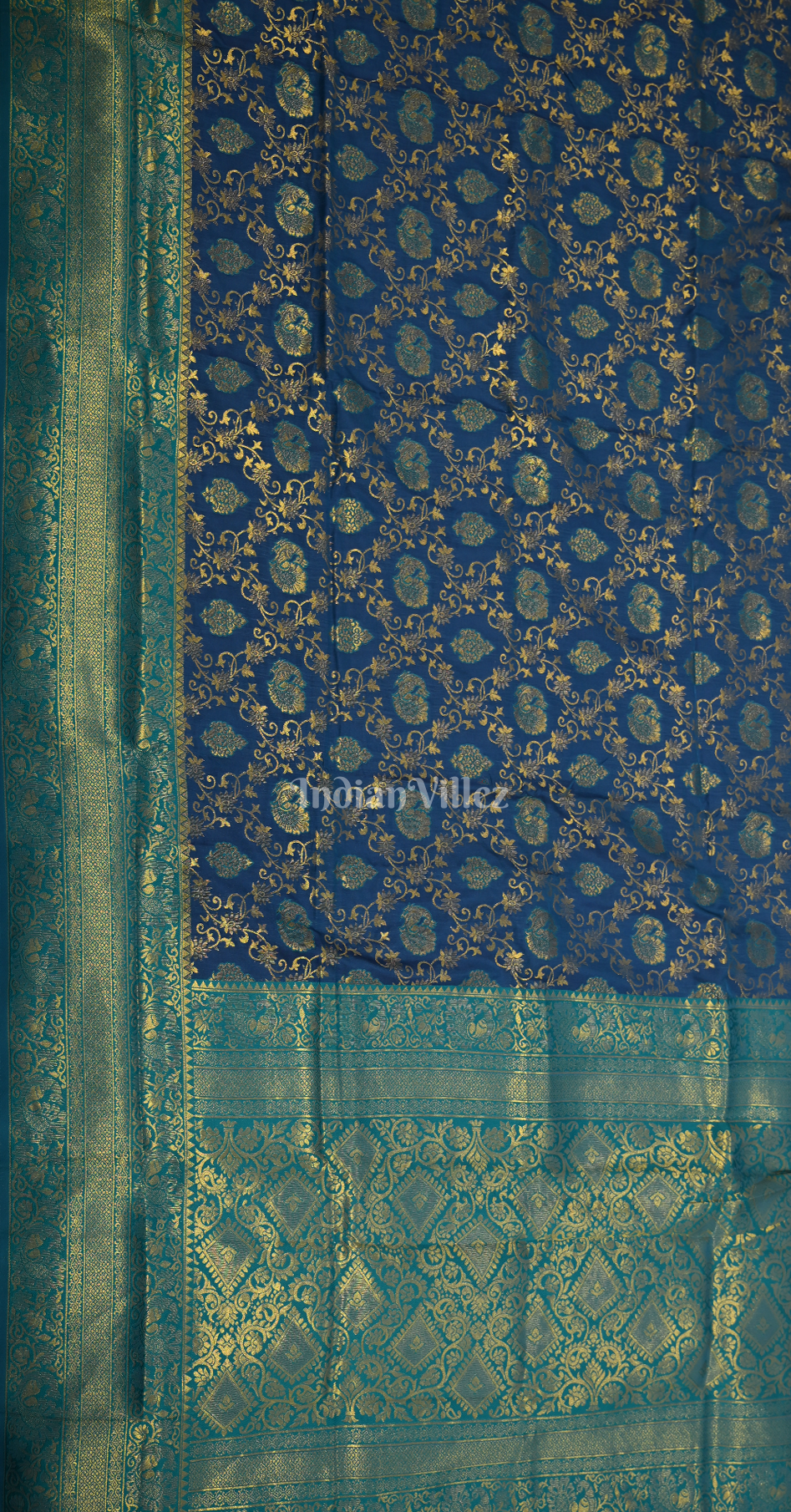 Blue Pure Chaap Weaving Silk Saree