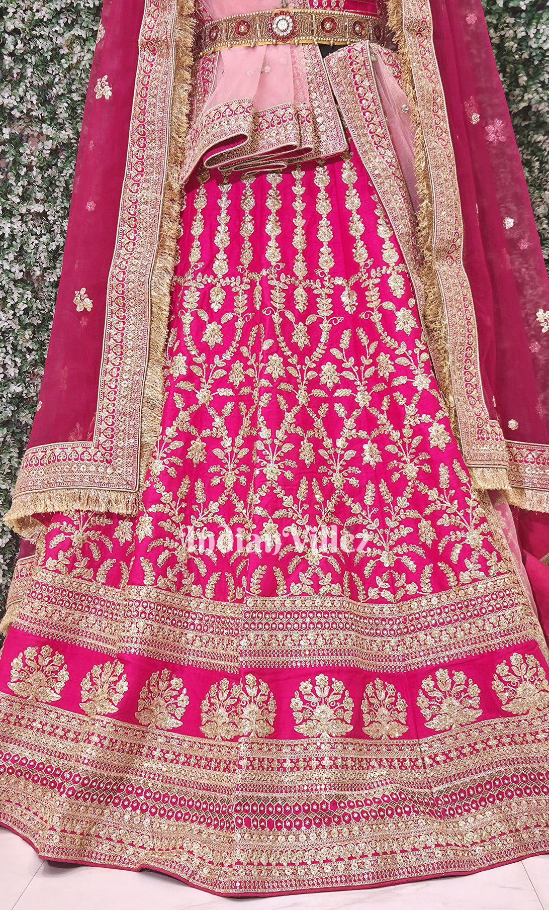 Exclusive Designer Rani Pink Peach Lehenga Choli With Dupatta 