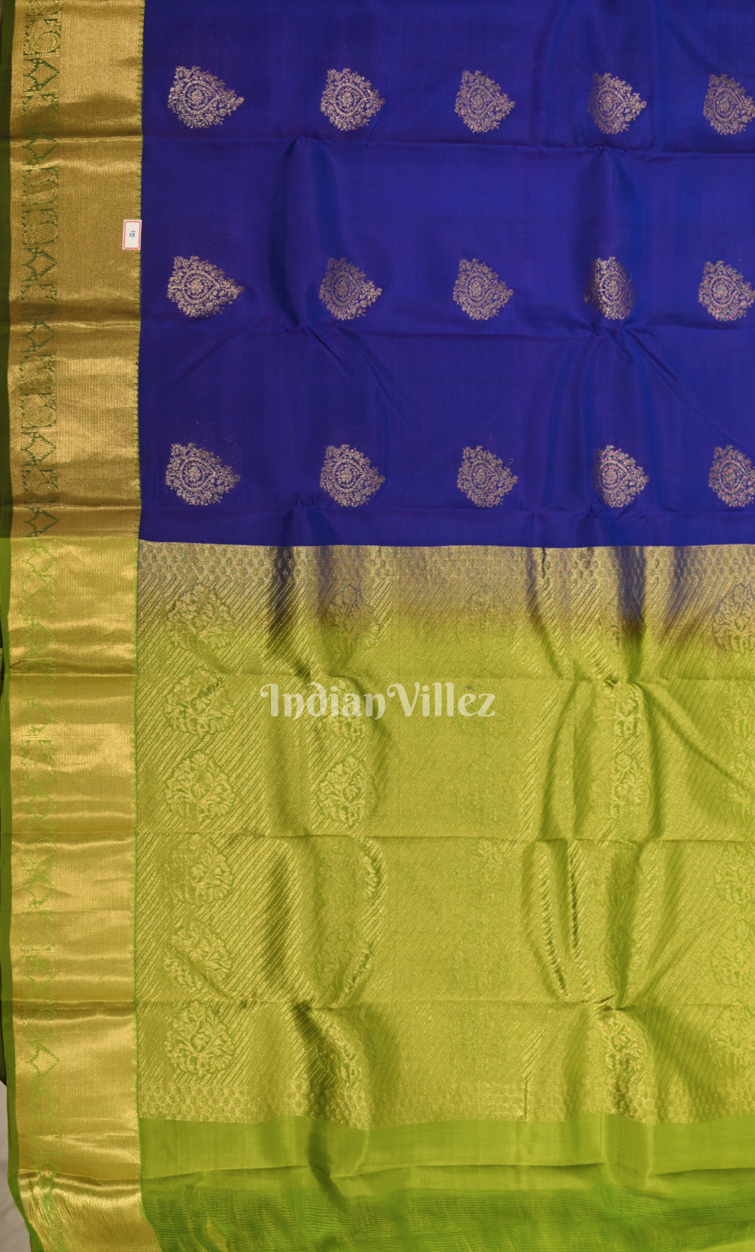Blue parrot Green Zari woven Pure Kanjivaram Silk Saree 