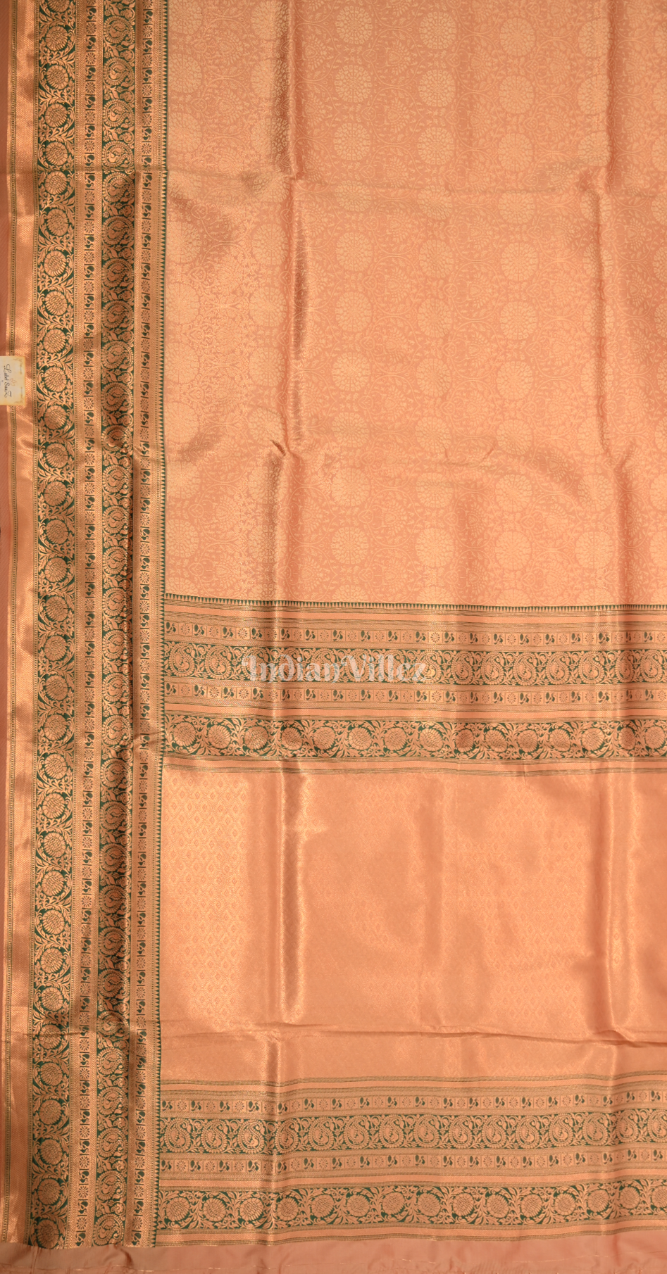 Peach Chaap Weaving Silk Saree