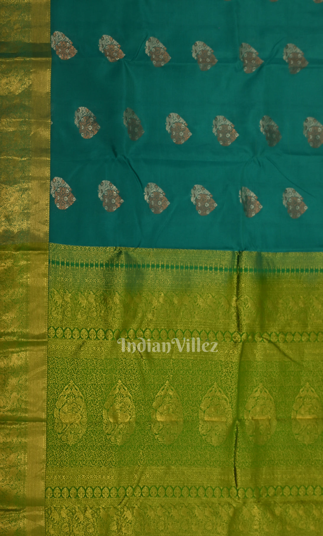 Peacock Green Brocade Pure Kanjivaram Silk Saree 