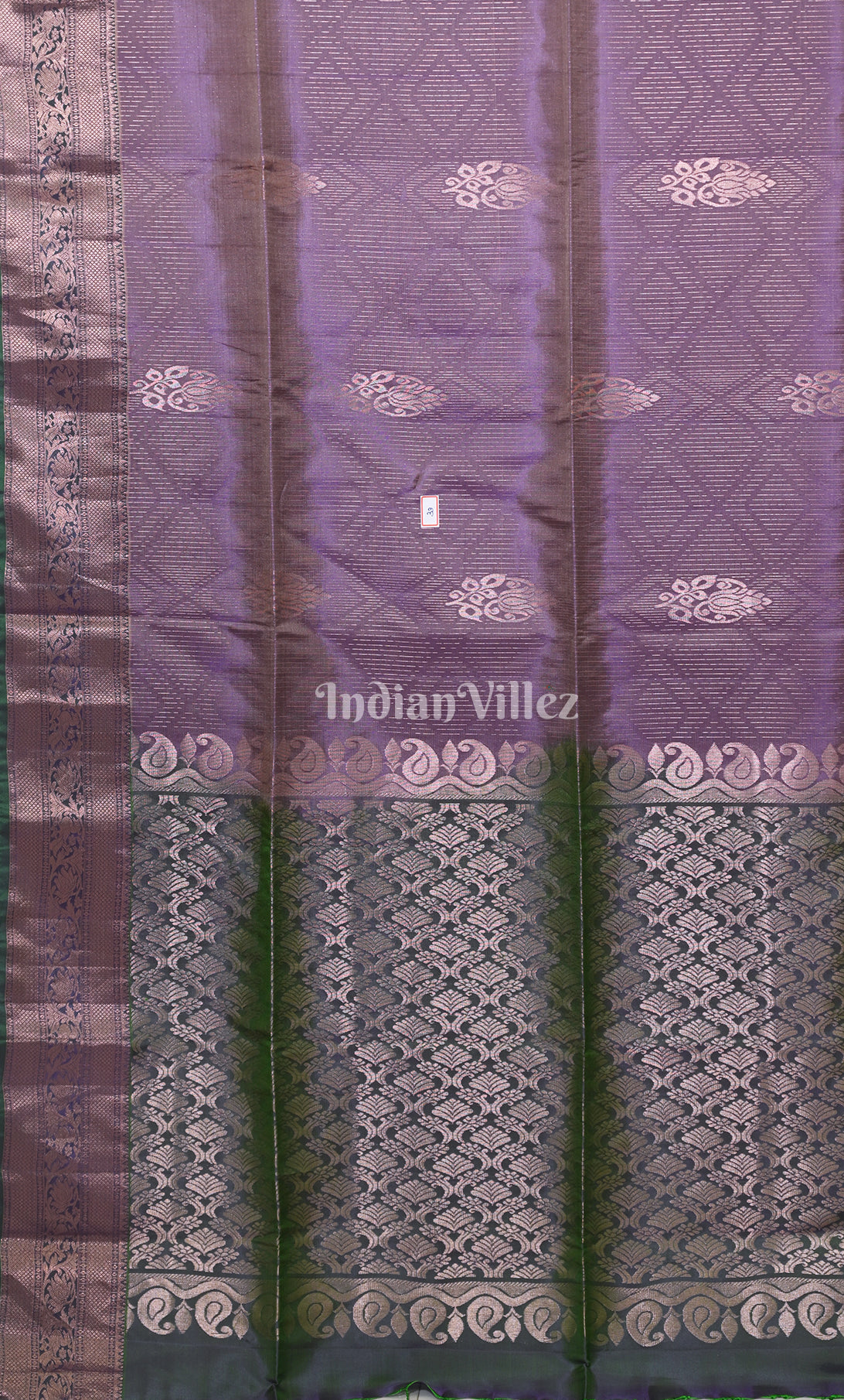 Lavender Blue Pure Kanjivaram Soft Silk Saree