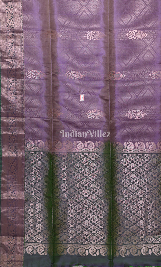 Lavender Blue Pure Kanjivaram Soft Silk Saree