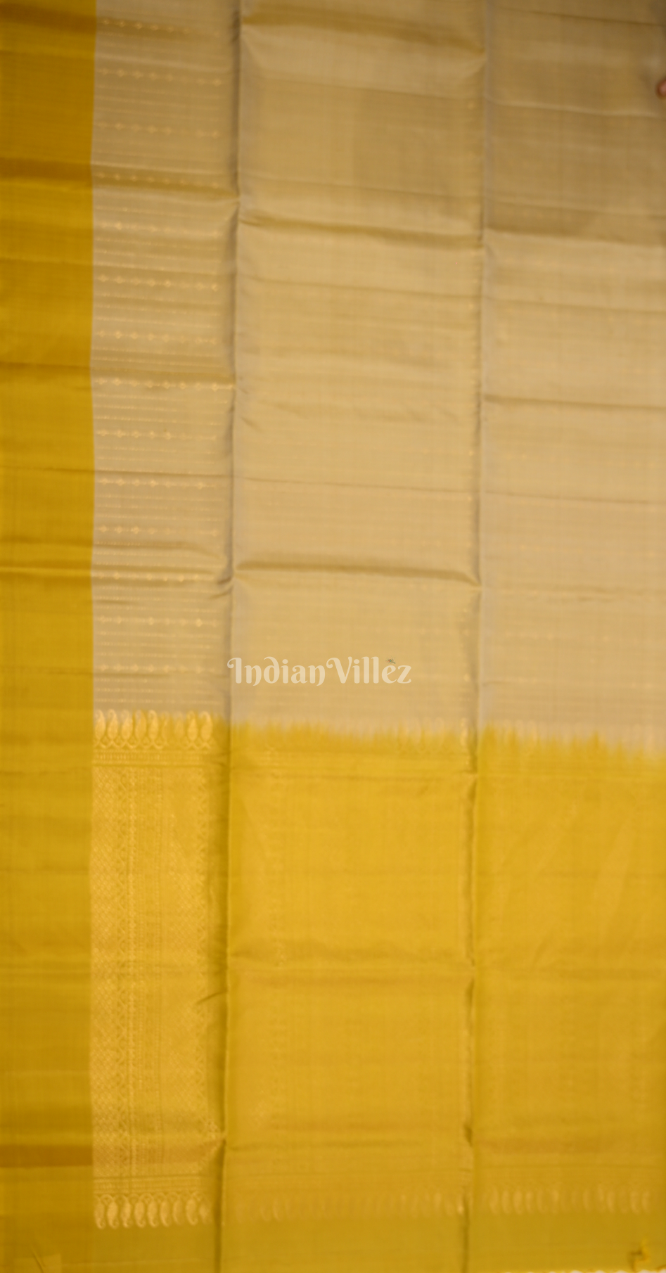 Beige Mustard Yellow Zari Pure Kanjivaram Soft Silk Saree 