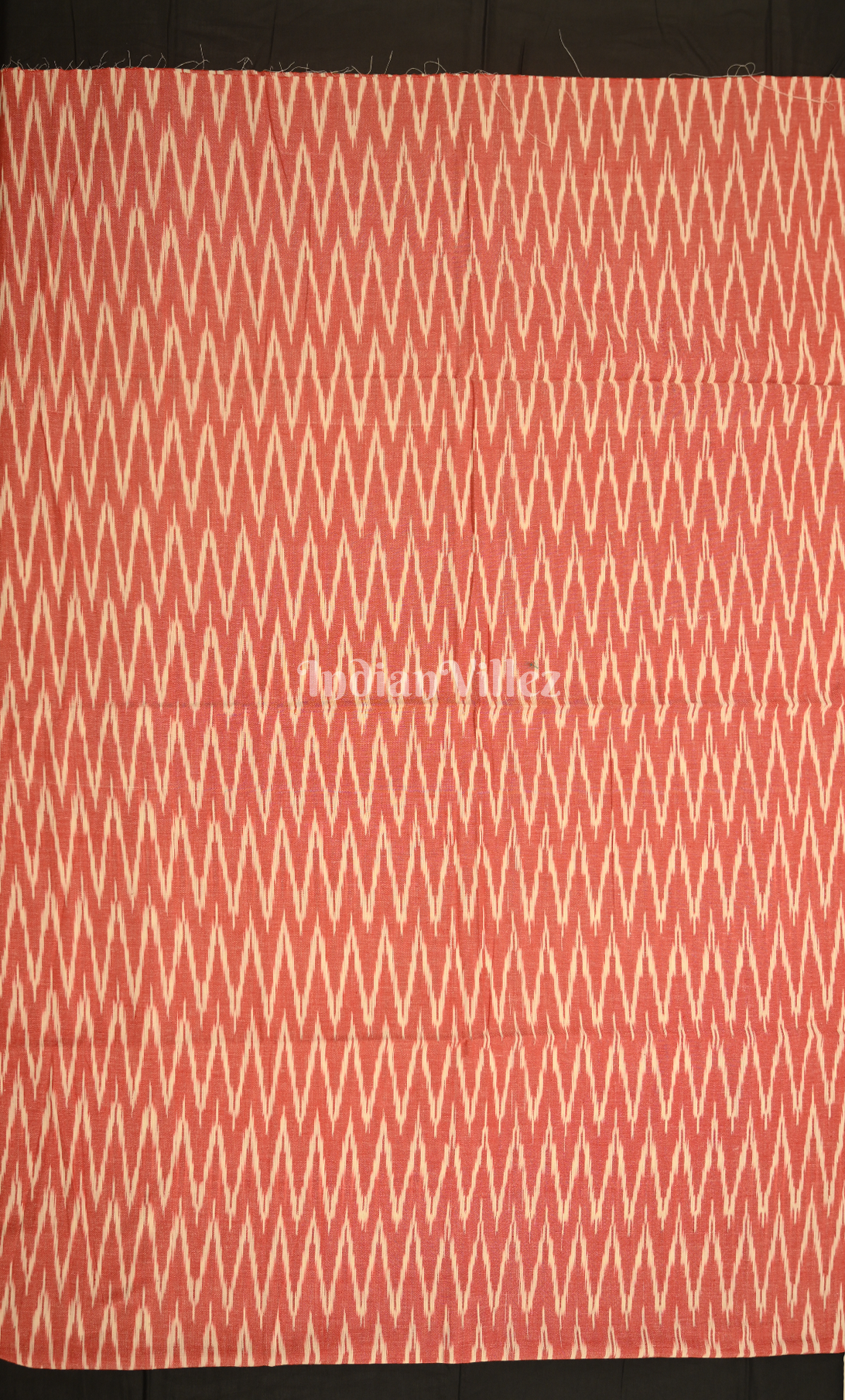 Light Red Pochampally Ikat Cotton Unstitched Suit Sets
