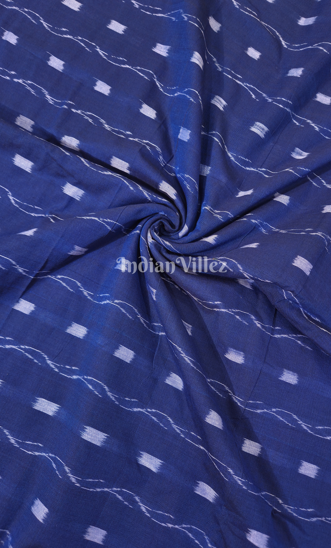  Royal Blue Tipa Design Odisha Ikat sambalpuri Cotton Fabric