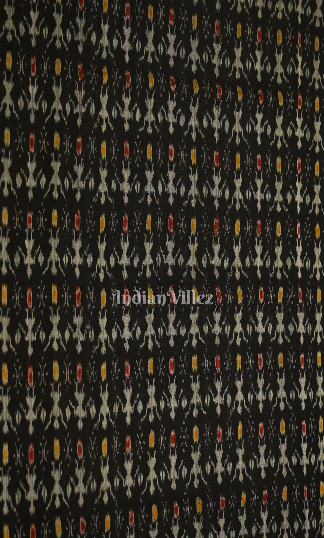 Black Tribal Theme Odisha Ikat Sambalpuri Cotton Fabric 