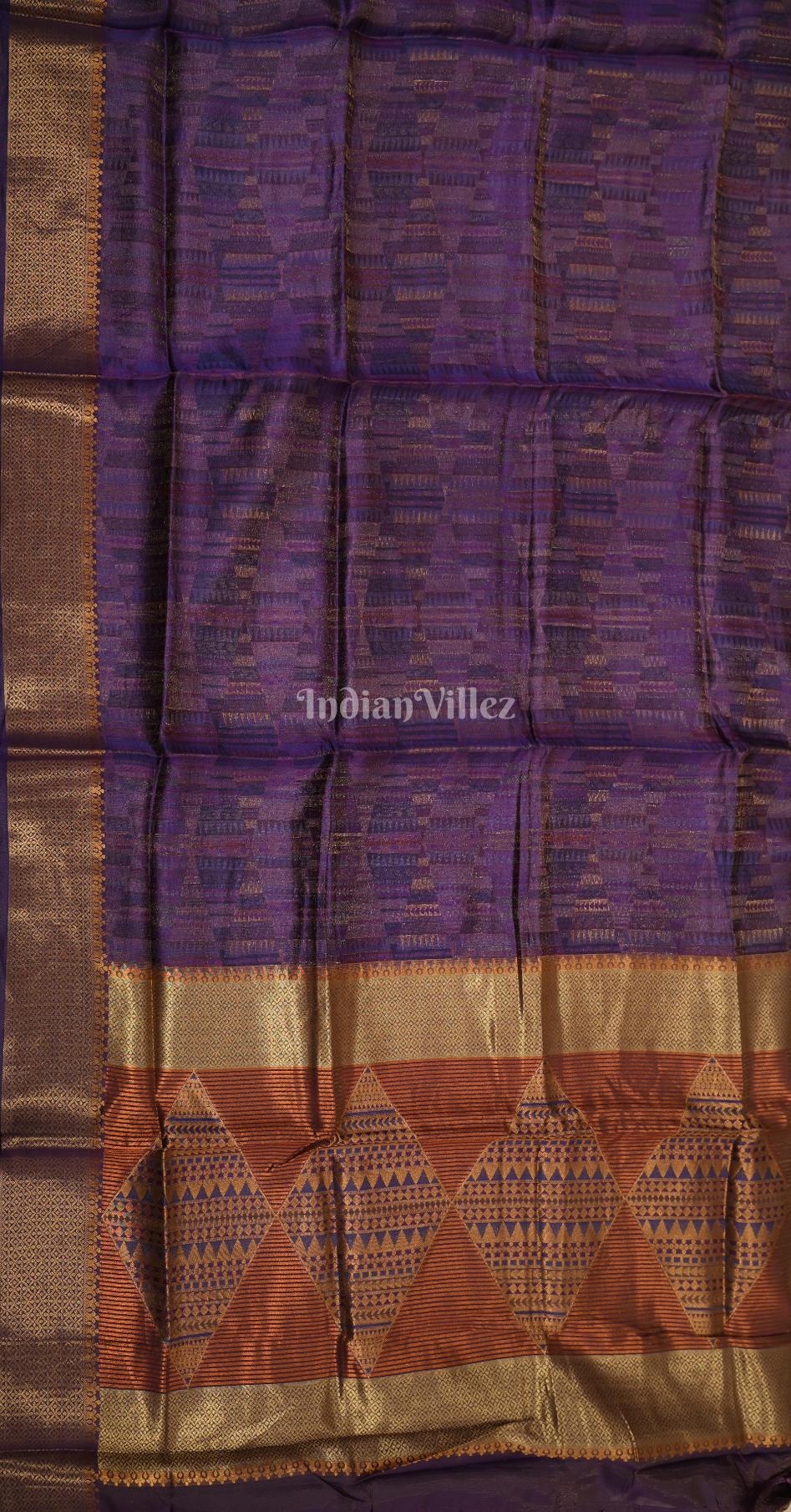 Purple Pure Two Tone Organza Weaving Banarasi Saree