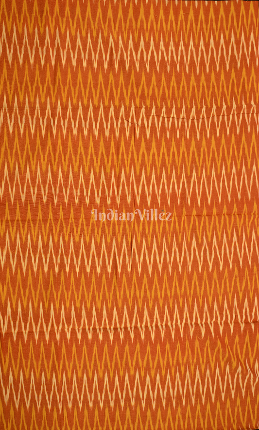 Orange Yellow Red Pochampally Ikat Cotton Unstitched Suit Sets 