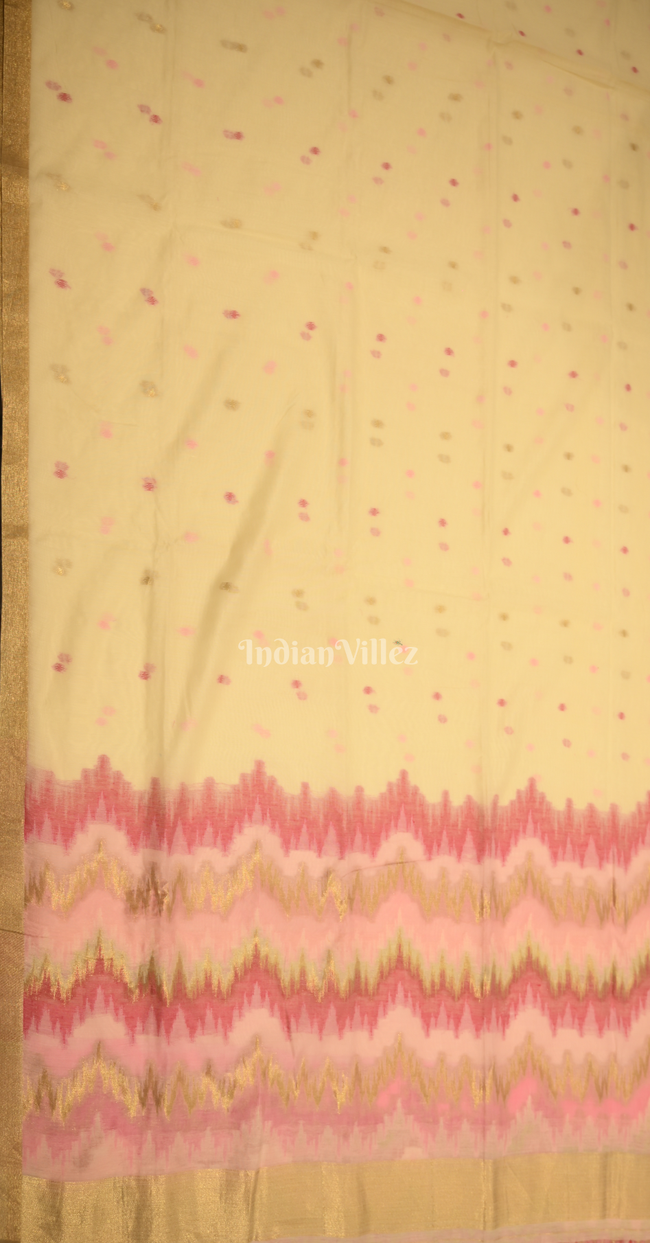 Off White Pure Chanderi Cotton Saree