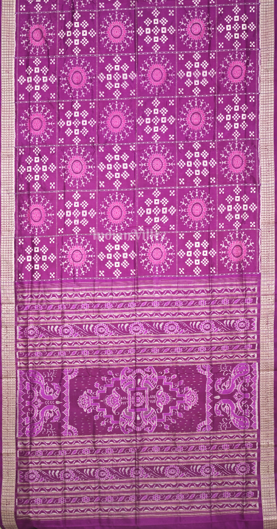 Purple Tribal Pasapali Odisha Ikat Sambalpuri Silk Saree