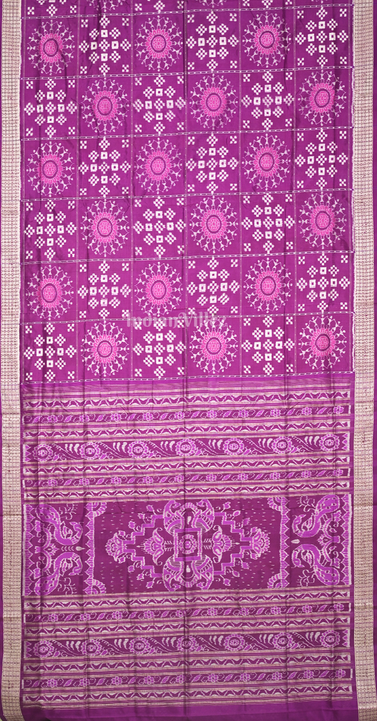 Purple Tribal Pasapali Odisha Ikat Sambalpuri Silk Saree
