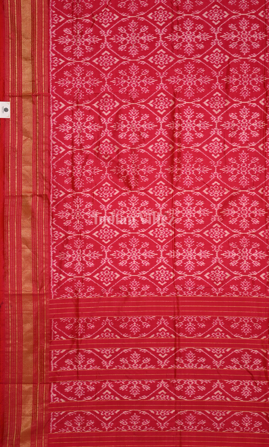 Deep Red Pochampally Ikat Silk Saree