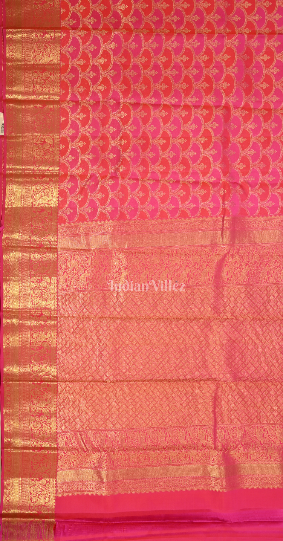 Rani Pink Brocade Pure Kanjivaram Silk Saree 
