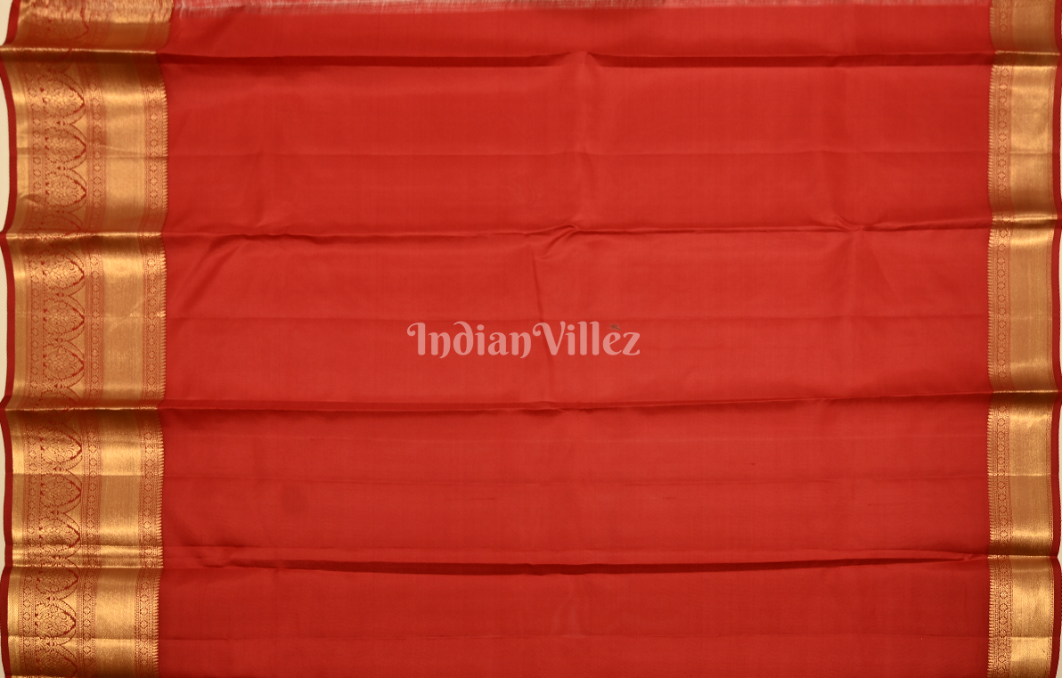 Exclusive Red Bird Motif Brocade Pure Kanjivaram Silk Saree