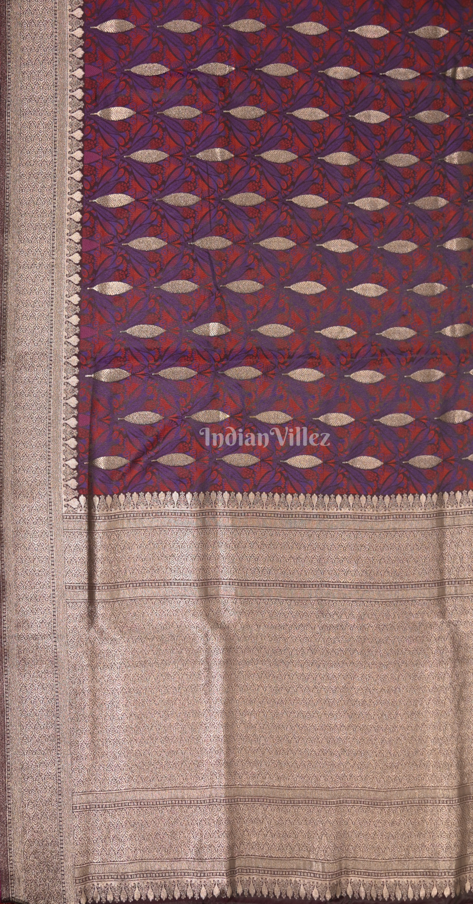 Purple Zari Banarasi Satin Silk Saree