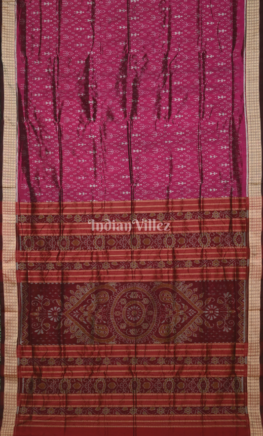 Purple Wine Tribal Theme Odisha Ikat Sambalpuri Silk Saree 