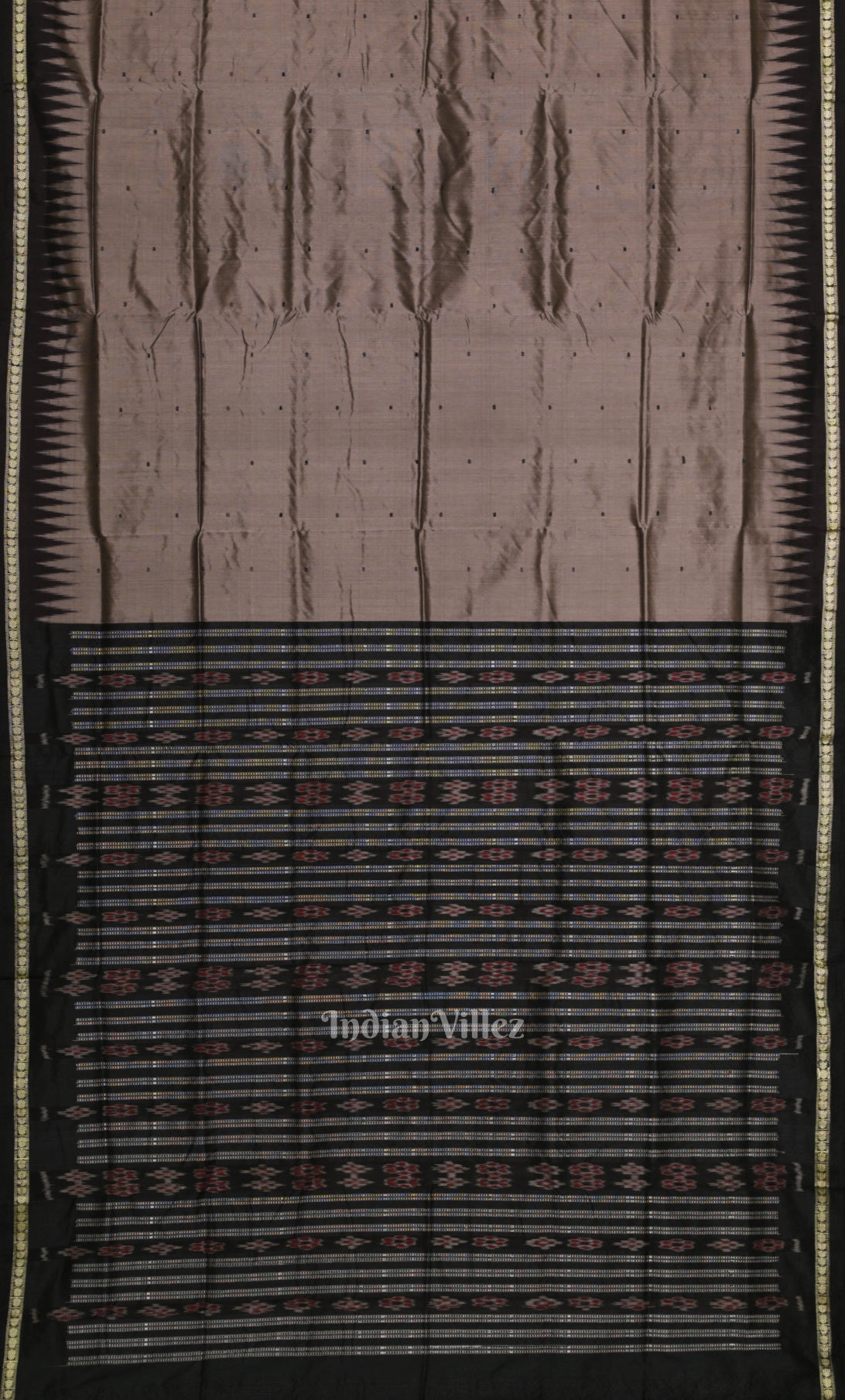Black Golden Butta Design Bomkai Sambalpuri Silk Saree