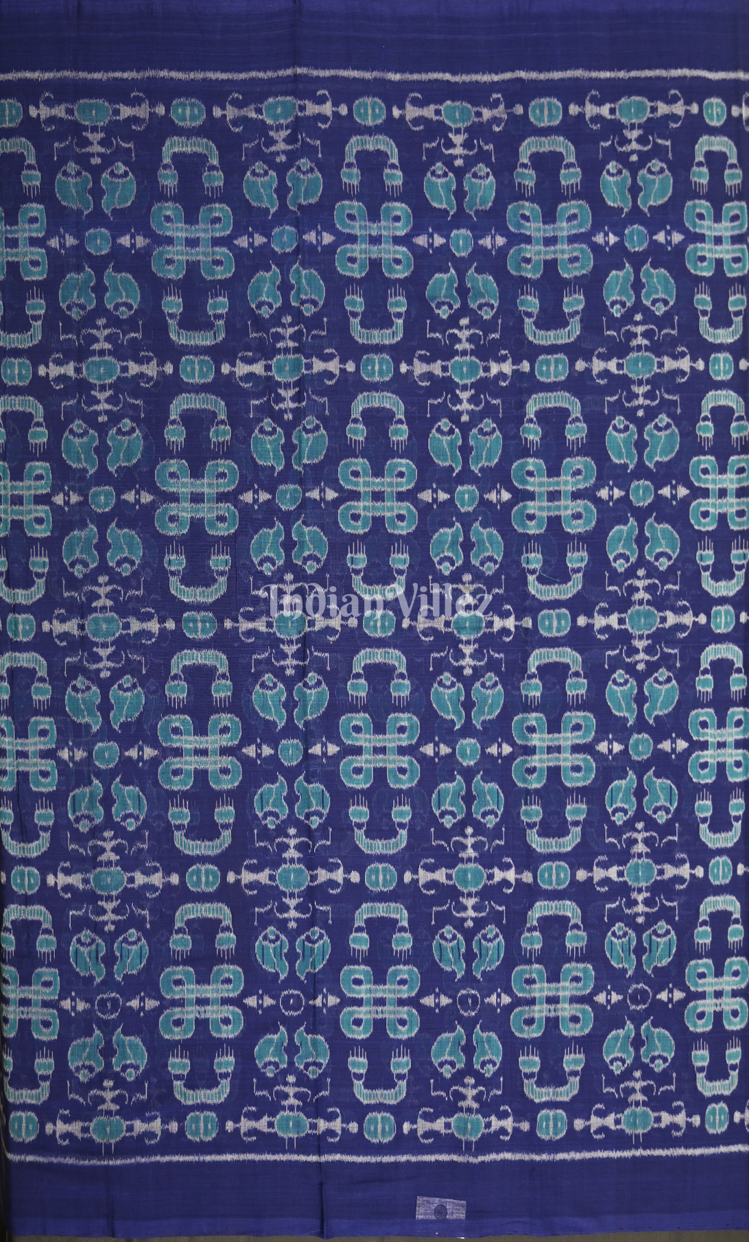 Blue Sea Green Tribal Theme Odisha Ikat Sambalpuri Dress Set & Dupatta 