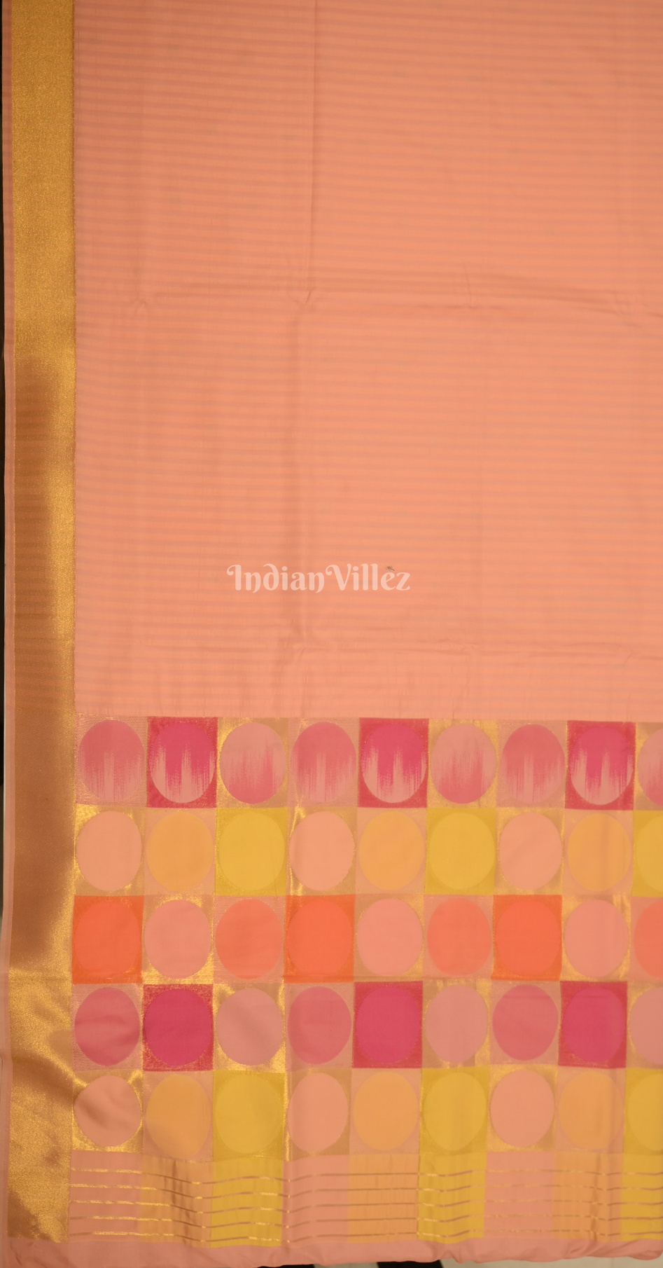 Peach Multicoloured Soft Silk Weaving Saree