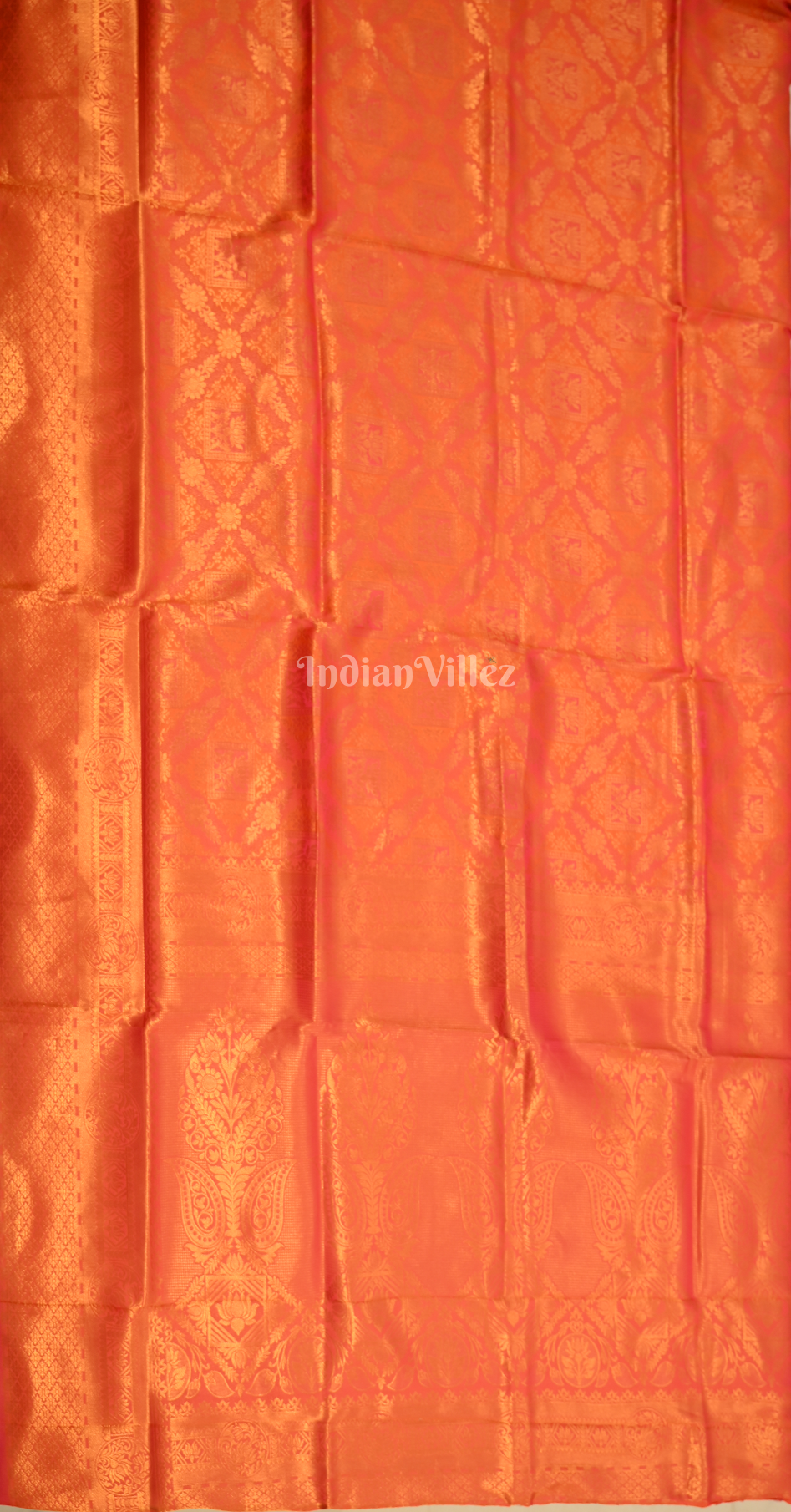 Exclusive Bridal Orange Kanjivaram Silk Saree with Brocade Work