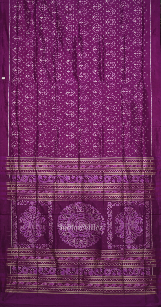 Exclusive Purple Tribal Theme Odisha Ikat Contemporary Designer Silk Saree 