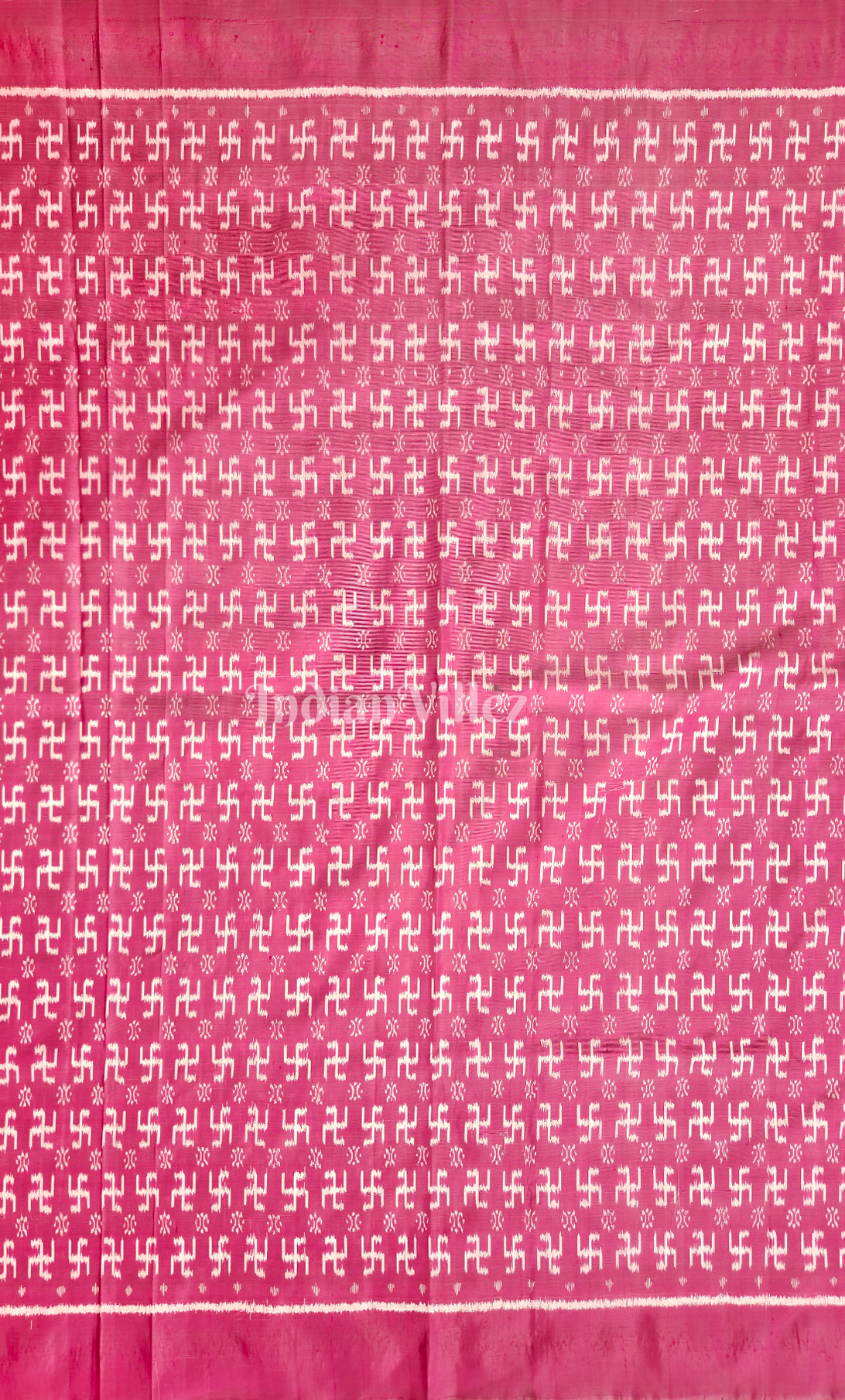 Magenta Pink Swastik Motif Odisha Ikat Sambalpuri Silk Fabric