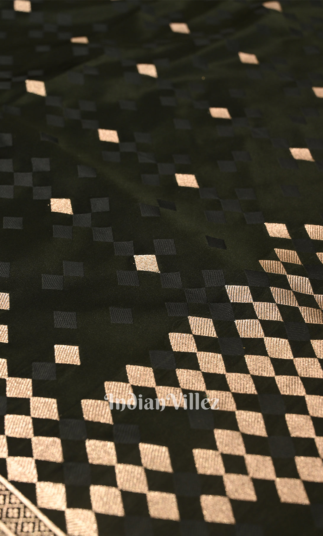Soft Black Mashru Satin Silk Banarasi Saree 