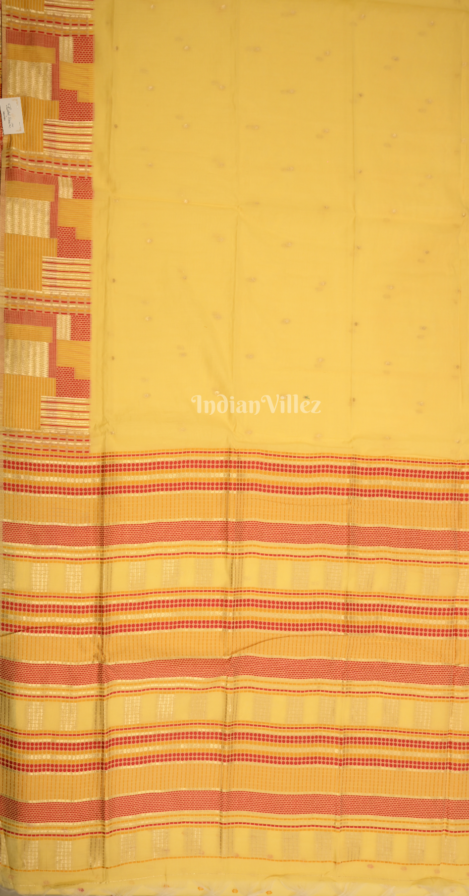 Yellow  Red Spun Weaving Silk Saree