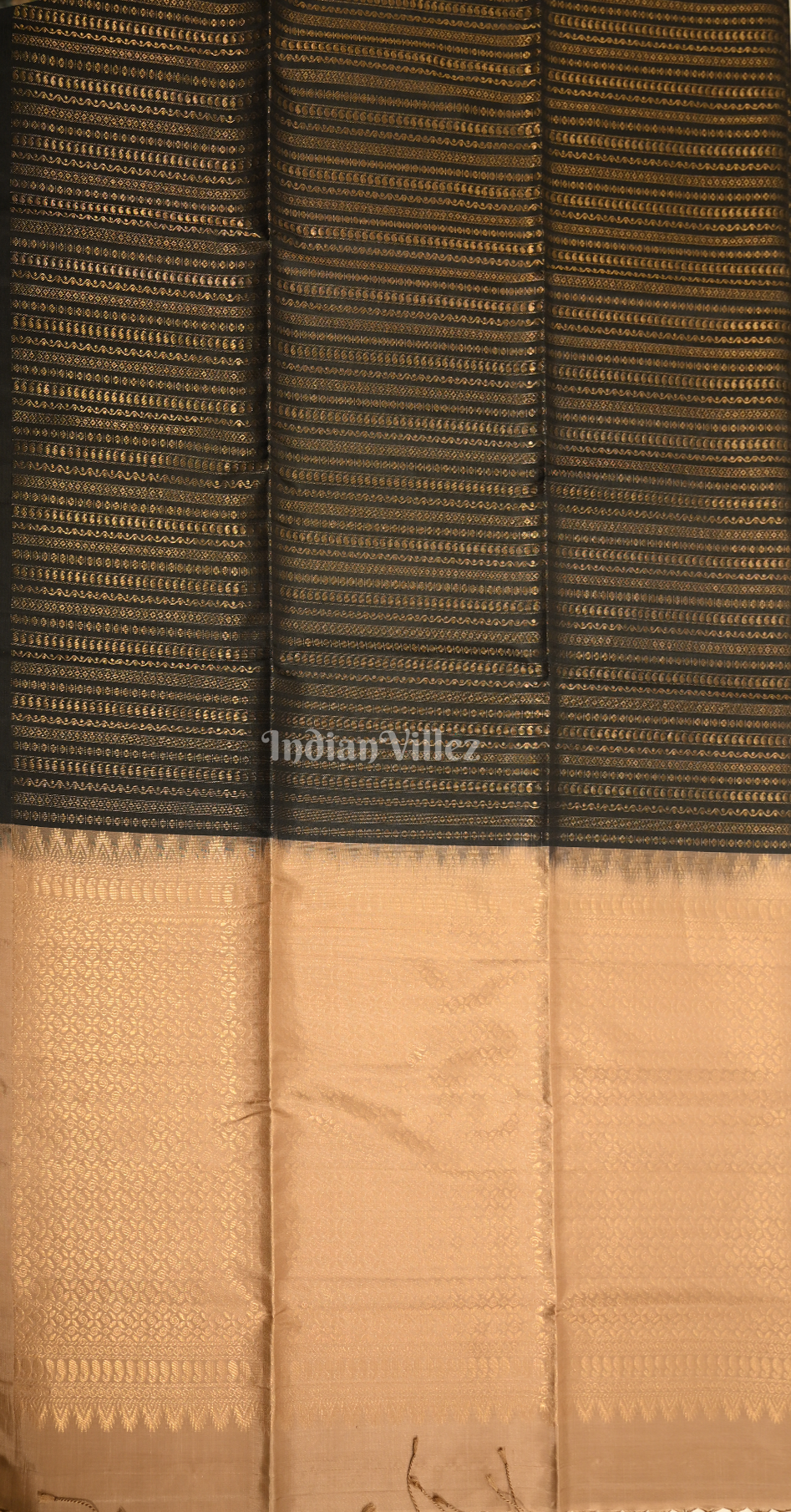 Black Golden Zari Pure Kanjivaram Soft Silk Saree 