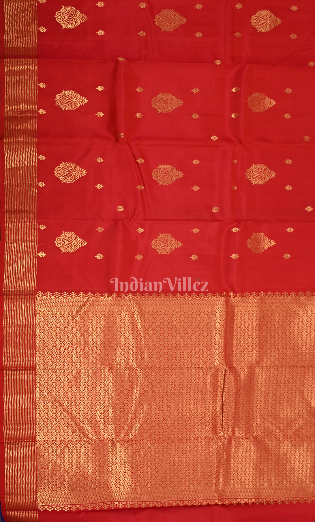 Antique Red & Gold Brocade Pure Kanjivaram Silk Saree 