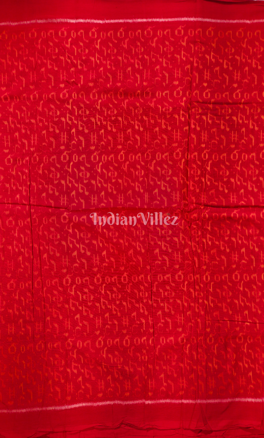 Red Musical Instrument Odisha Ikat sambalpuri Cotton Fabric 