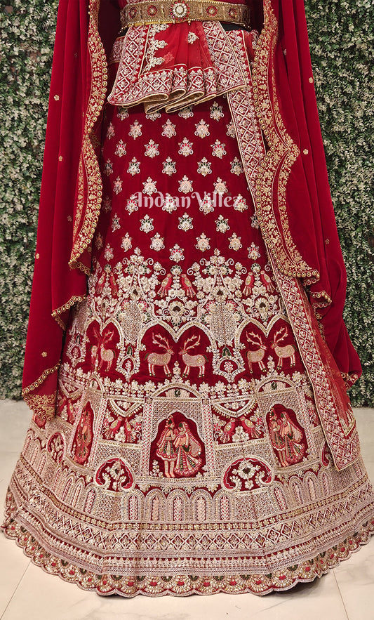 Exclusive Designer Bridal Zardosi Lehenga Choli With Dupatta
