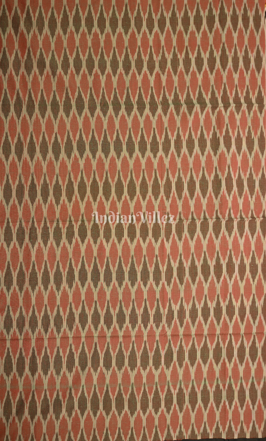 Grey Red Pochampally Ikat Cotton Unstitched Suit Sets 