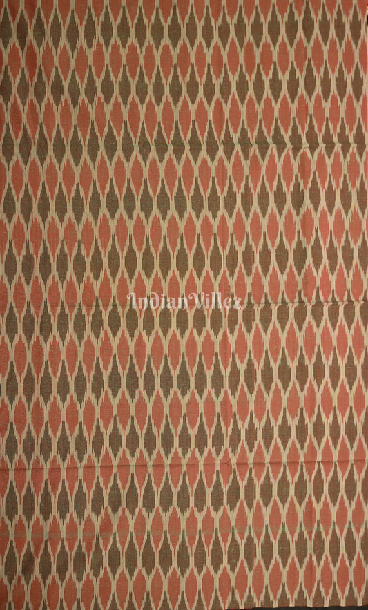 Grey Red Pochampally Ikat Cotton Unstitched Suit Sets 